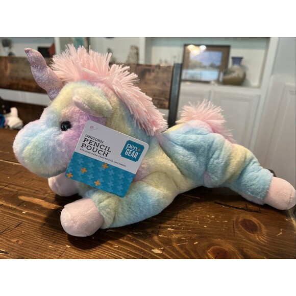 Unicorn Plush Pouch, Pastel , NWT, Fantasy, Fairy Tale, Magic, Fable - Picture 2 of 5